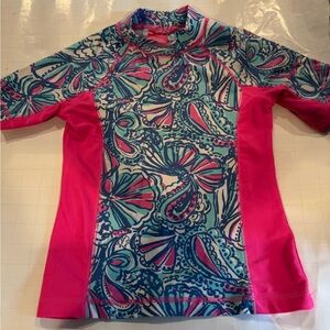 Lilly Pulitzer Pink and Blue Rash Guard